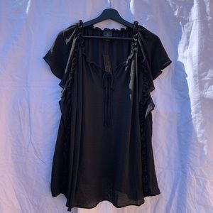 Worthington black sheer blouse